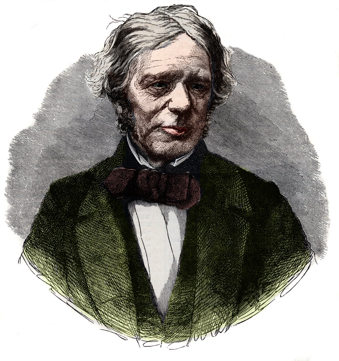 英国の化学者であり物理学者であるマイケルファラデー（1791-1867）の肖像。 作： フランス語学校