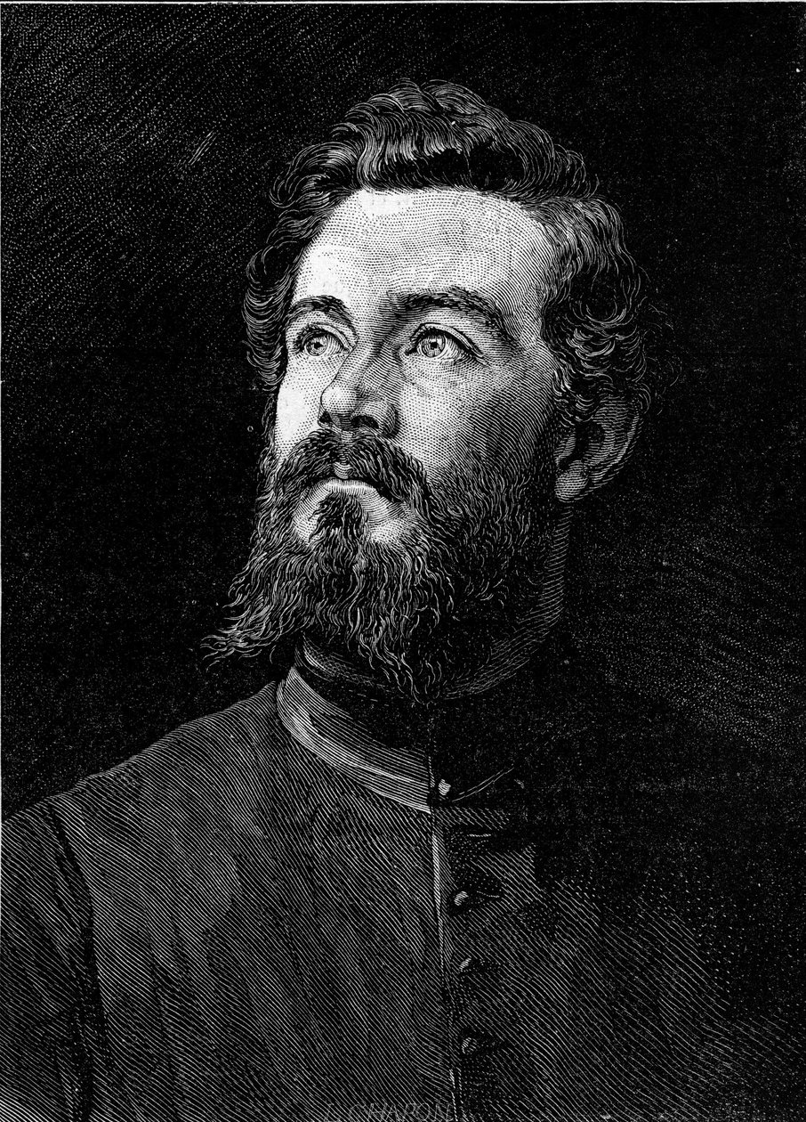 Michel Alexandre Debaize (Abbe Debaize) (1845-1879), フランスの教会関係者、旅行者の肖像。1880年2月14日付「Le Monde Illustré」1194号に掲載されたエングレーヴィング。 作： フランス語学校