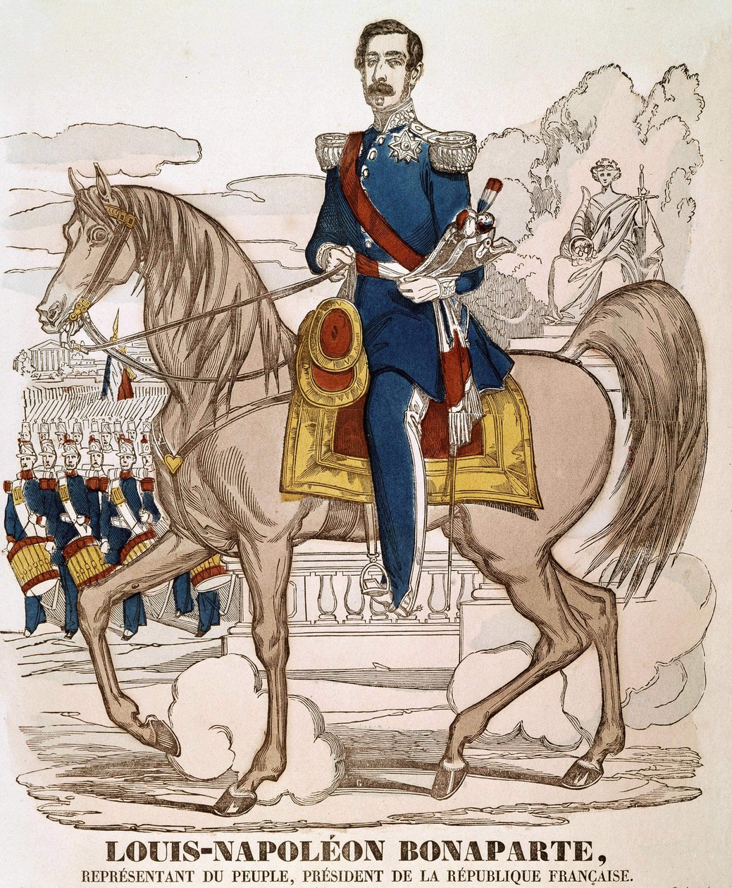 ナポレオン3世の肖像 - 国民の代表、フランス共和国大統領。(Charles Louis Napoleon Bonaparte) (1808 - 1873)。脊椎のイメージ。 作： フランス語学校