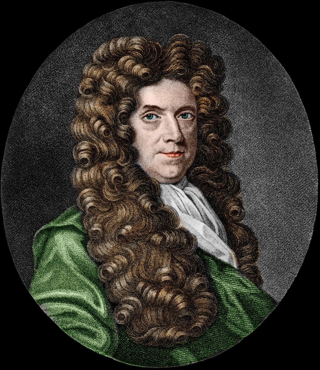 ネレミヤ・グリューの肖像（1641-1721）。英語の植物学者。 作： フランス語学校