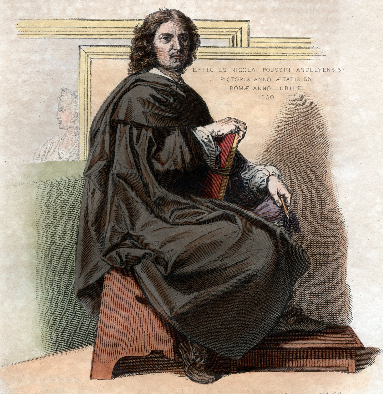 ニコラ・プッサン（1594-1665）、フランスの画家の肖像。 作： フランス語学校