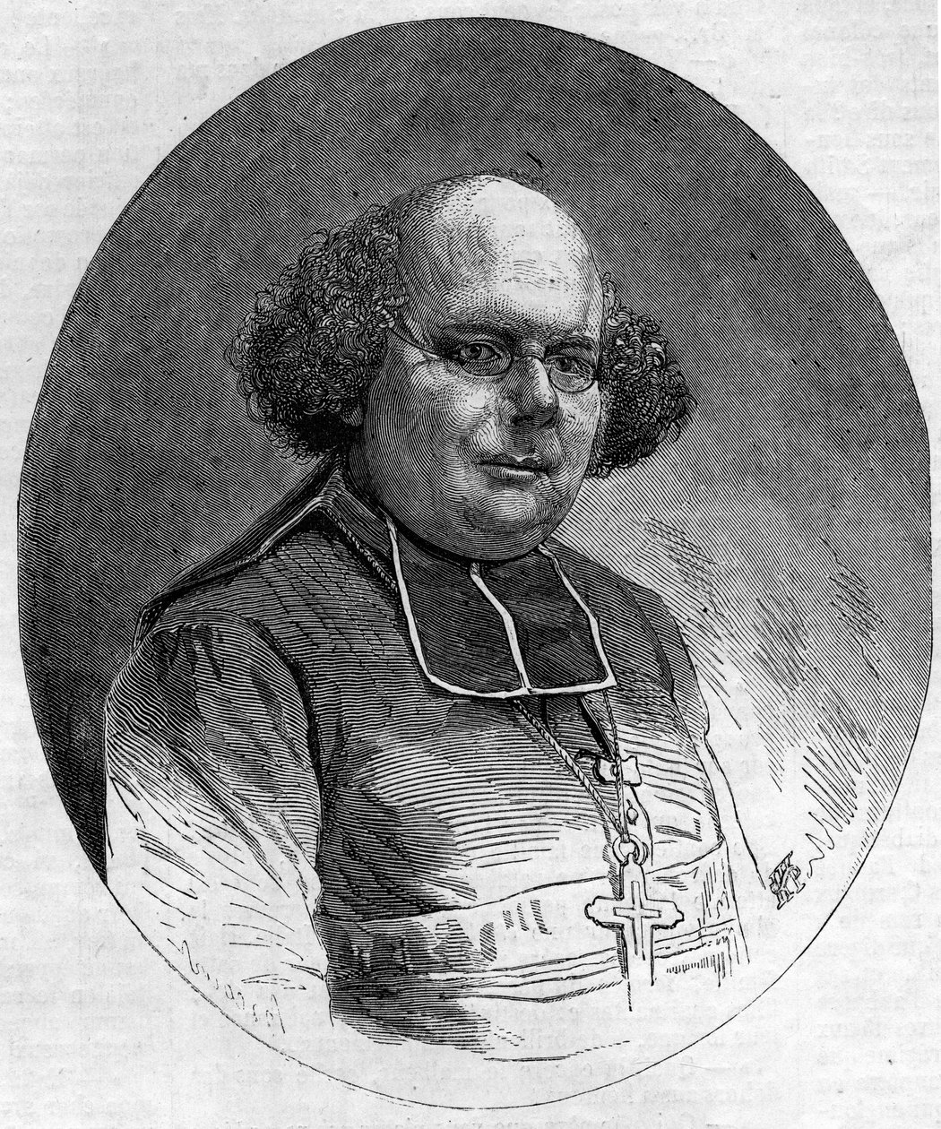 1861年から1865年までマルセイユの前夜祭で活躍したパトリス・クリュイス（1815-1866）の肖像。9月21日付「Le Monde Illustré」232号に掲載されたエングレーヴィング。 作： フランス語学校
