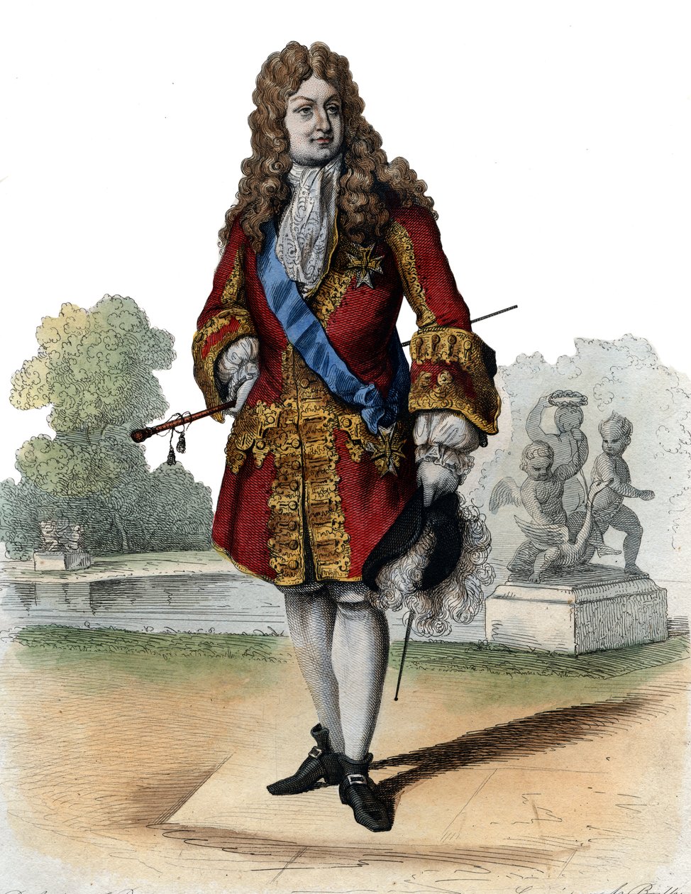 フィリップ2世、オルレアン公（1674-1723）の肖像。 作： フランス語学校