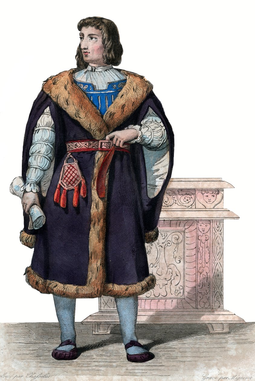 Philippe de Commines（Commynes or Comines）（1447-1511）、フランス人作家、外交官の肖像。 作： フランス語学校