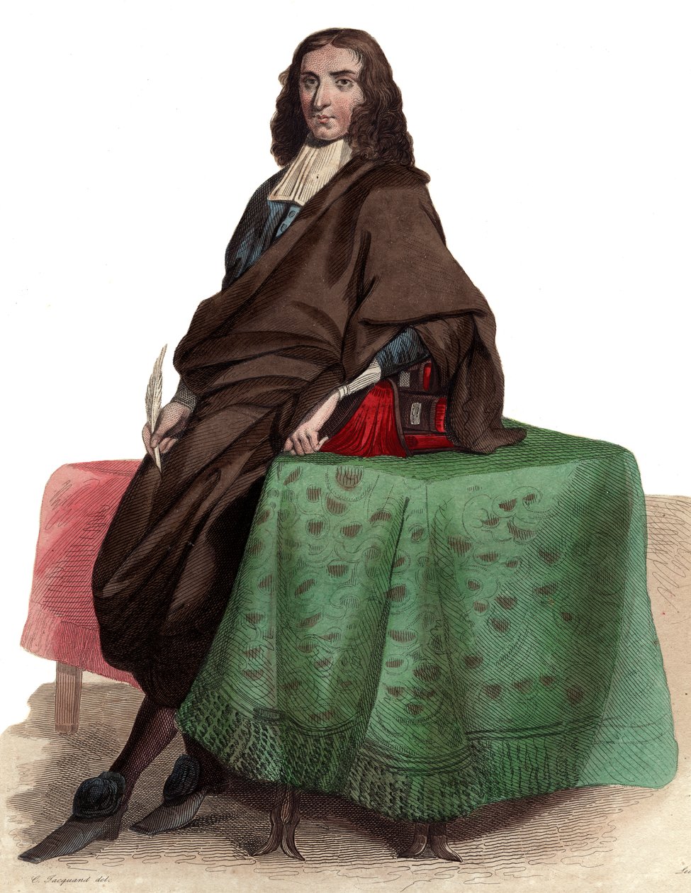 フランスの哲学者であり作家でもあるピエールベイル（1647-1706）の肖像。 作： フランス語学校