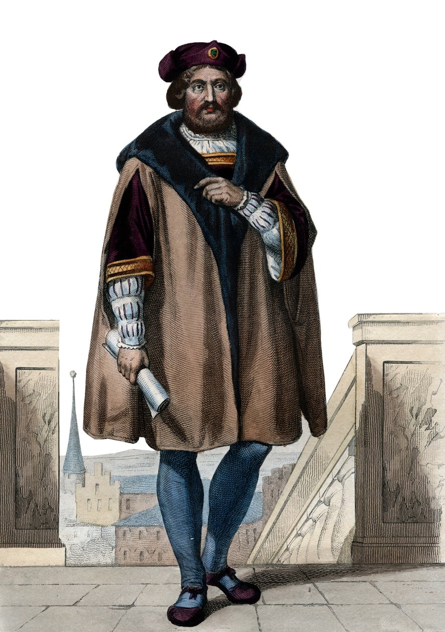 フランスの詩人、ピエールドゥロンサール（1524-1585）の肖像。 作： フランス語学校