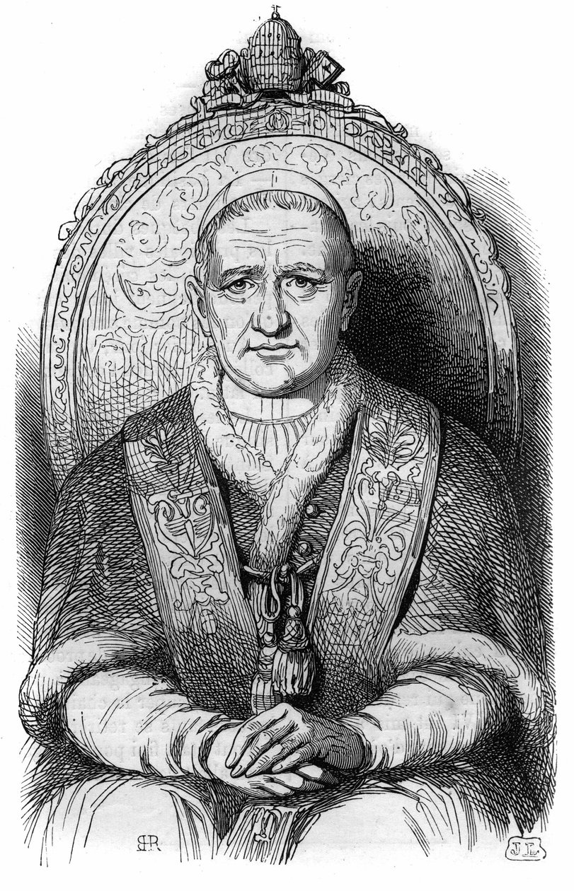 教皇グレゴワール16世（Bartolomeo Alberto Cappellari Pape）の肖像（Gregorius XVIまたはGregorio XVIの名で 作： フランス語学校