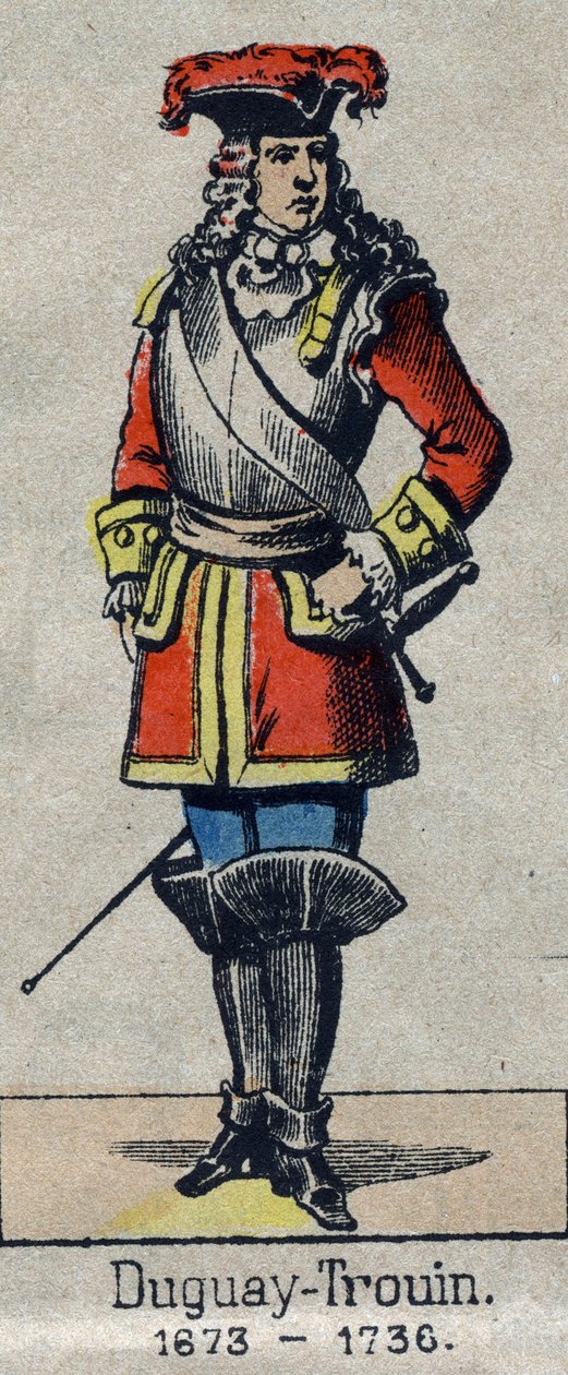 Rene Duguay Trouin (Duguay-Trouin) (Rene Trouin du Gue dit) (1673-1736) フランスの船乗りの肖像。19世紀末のエピナルの画像。 作： フランス語学校