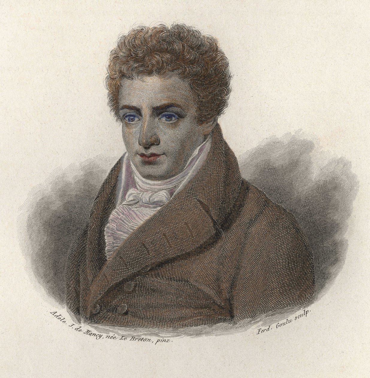 アメリカのエンジニア、ロバート・フルトン（1765-1815）の肖像。"Portraits of Useful Men "にて 作： フランス語学校