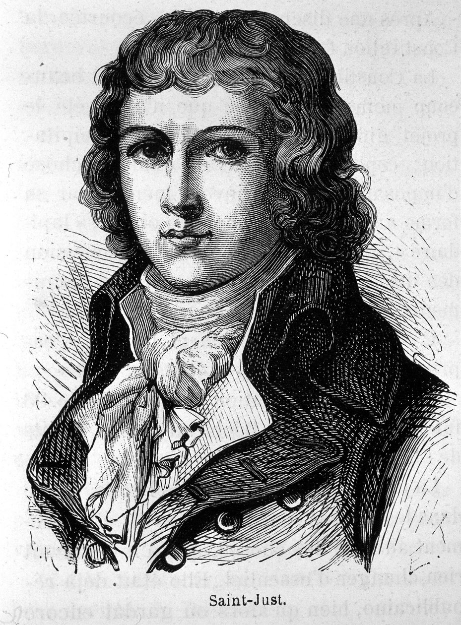 サン＝ジュスト（1767～1794年）の肖像 - アンリ・マルタン著「フランス史」より 作： フランス語学校
