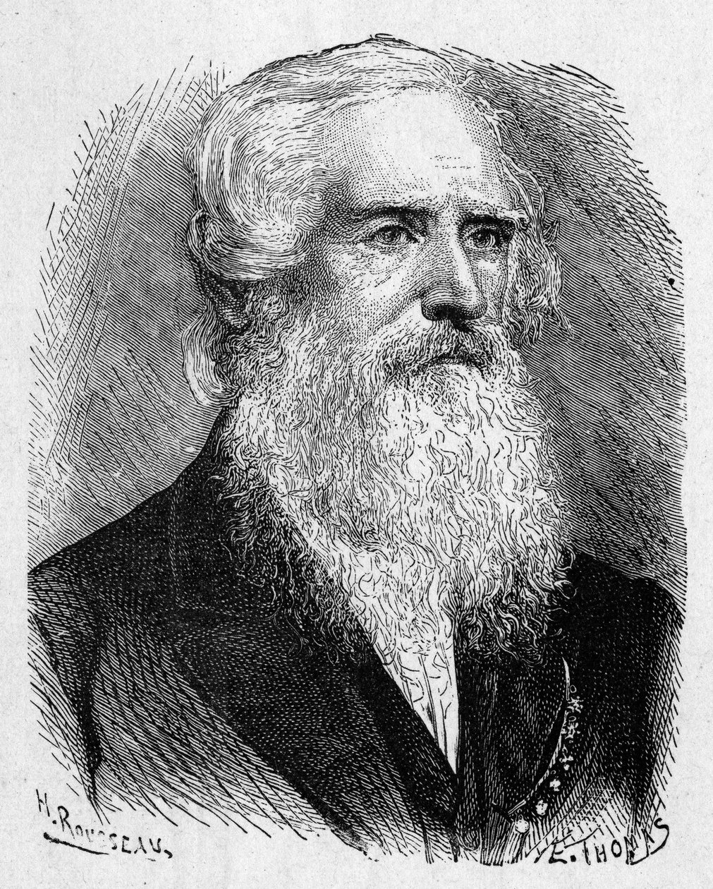 アメリカの画家・物理学者であるサミュエル・モース（1791 - 1872）の肖像 - 「Album of Science; illustrious scientists; Great discoveries」1896年に掲載。 作： フランス語学校