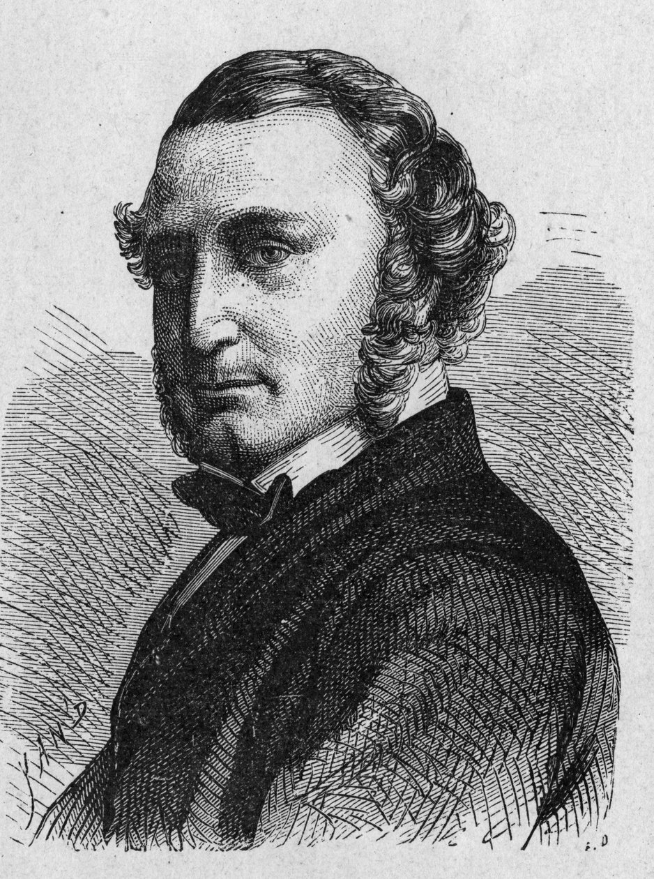 トーマス・ラッセル・クランプトン（1816-1888）の肖像：高速機関車の設計、ベルリンの水力発電所の建設、カレーとドーヴルを結ぶ海底ケーブルの敷設に参加したイギリスのエンジニア。 作： フランス語学校