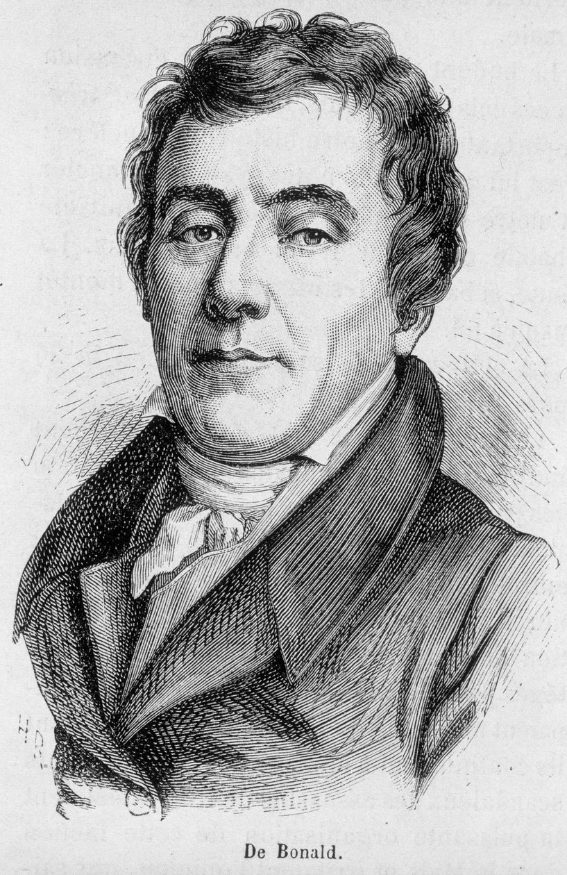 フランスの政治家ルイ・ド・ボナルド子爵（1754～1840）の肖像-アンリ・マルタンの「フランス史」に掲載 作： フランス語学校