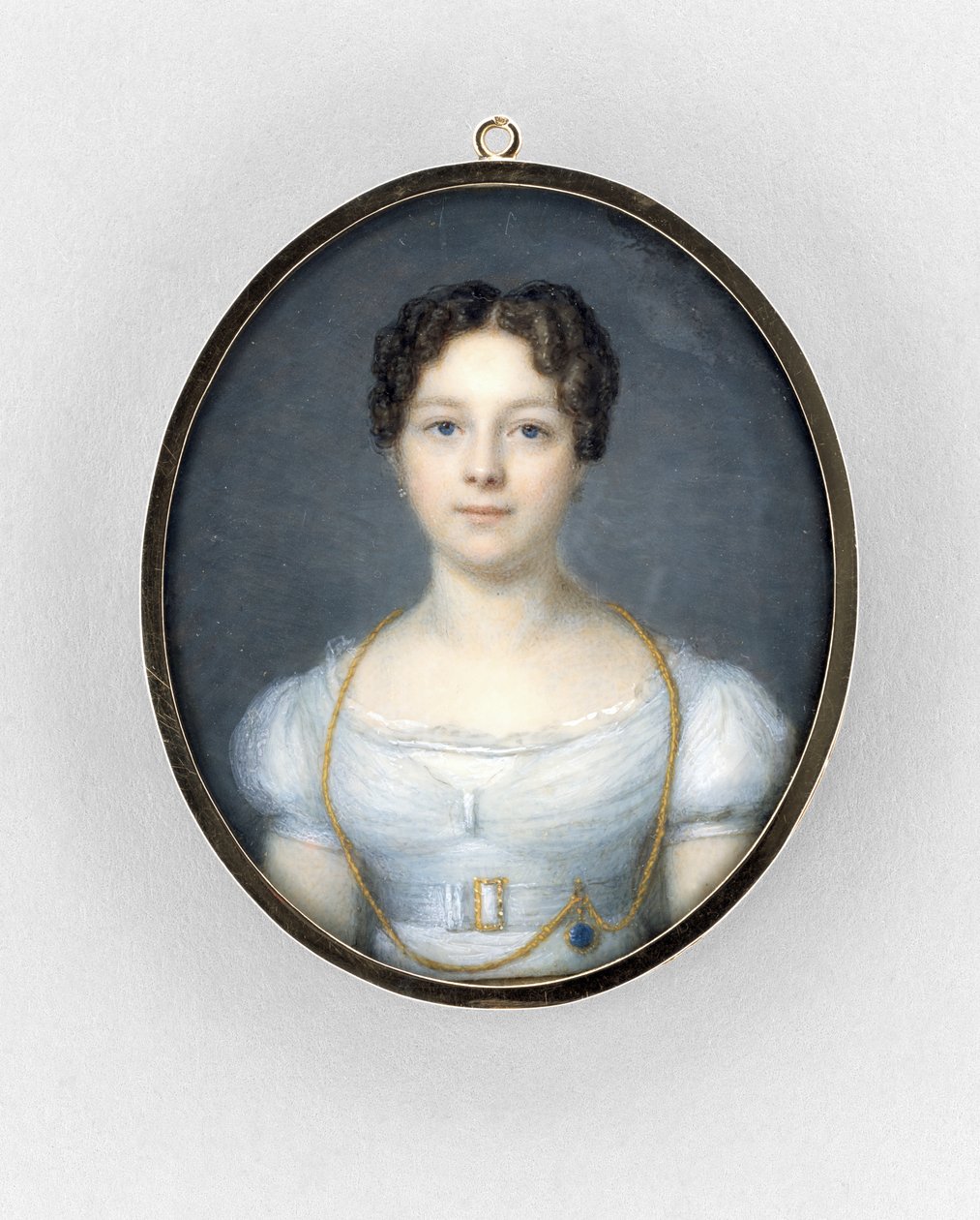 女性の肖像」1819年頃（アイボリーに水彩 作： フランス語学校