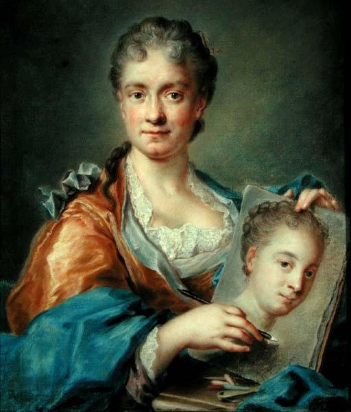 肖像画を描く女性の肖像 1750年代頃（油彩・キャンバス 作： フランス語学校