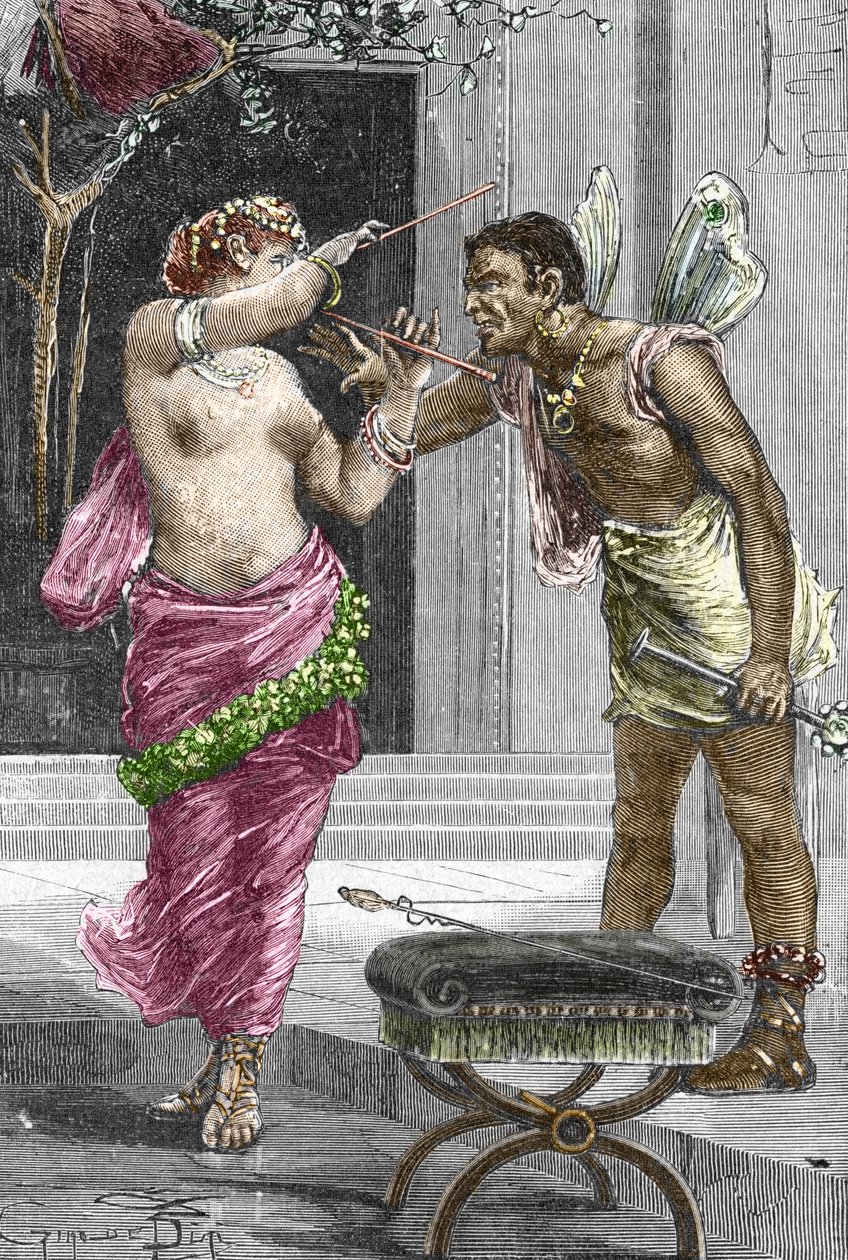 1888年、ユスティニアヌス1世皇帝との結婚式前の、コートヤードと女優のテオドラの肖像 作： フランス語学校