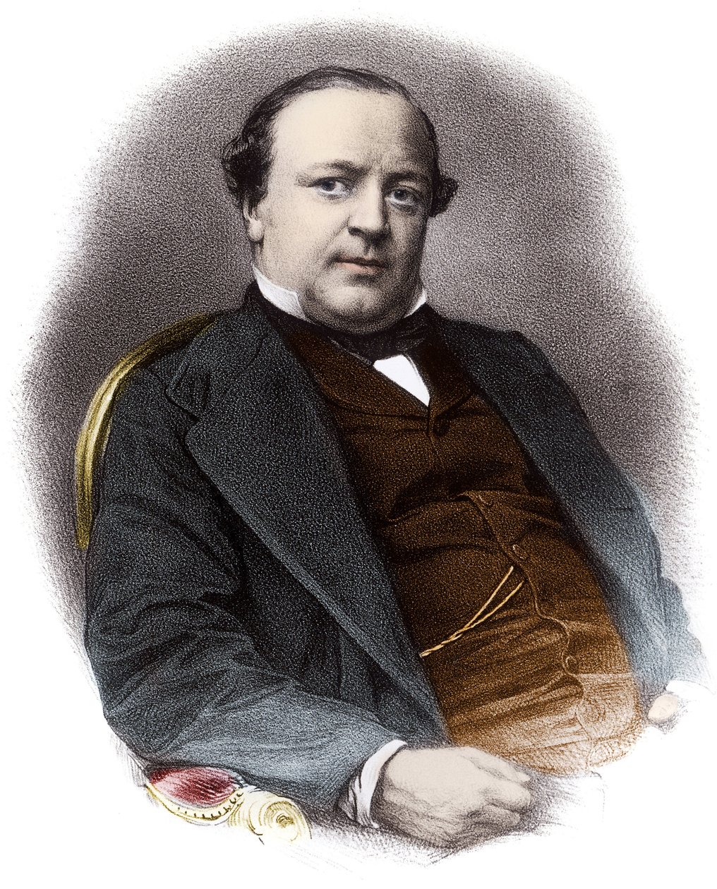 フランス人弁護士シャルル・アレキサンドル・ラショー（1818-1882）の肖像 - 19世紀のエングレーヴィング 個人蔵 作： フランス語学校