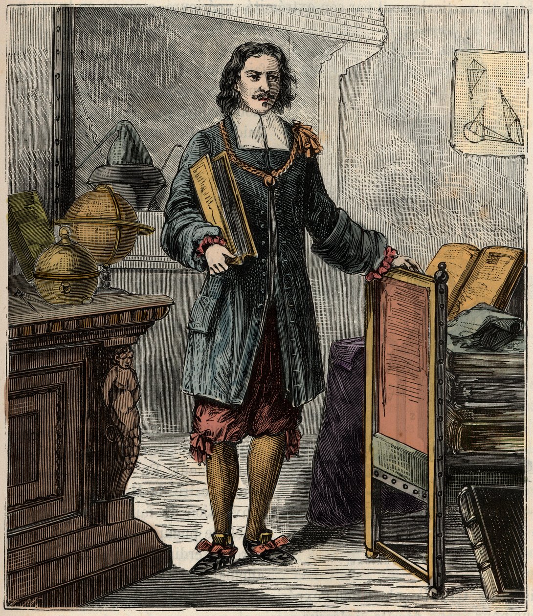 ドイツの技術者・物理学者であるオットー・フォン・ゲリッケ（1602-1686）の肖像 - Portrait of Otto von Guericke (Otto de Guericke) 作： フランス語学校