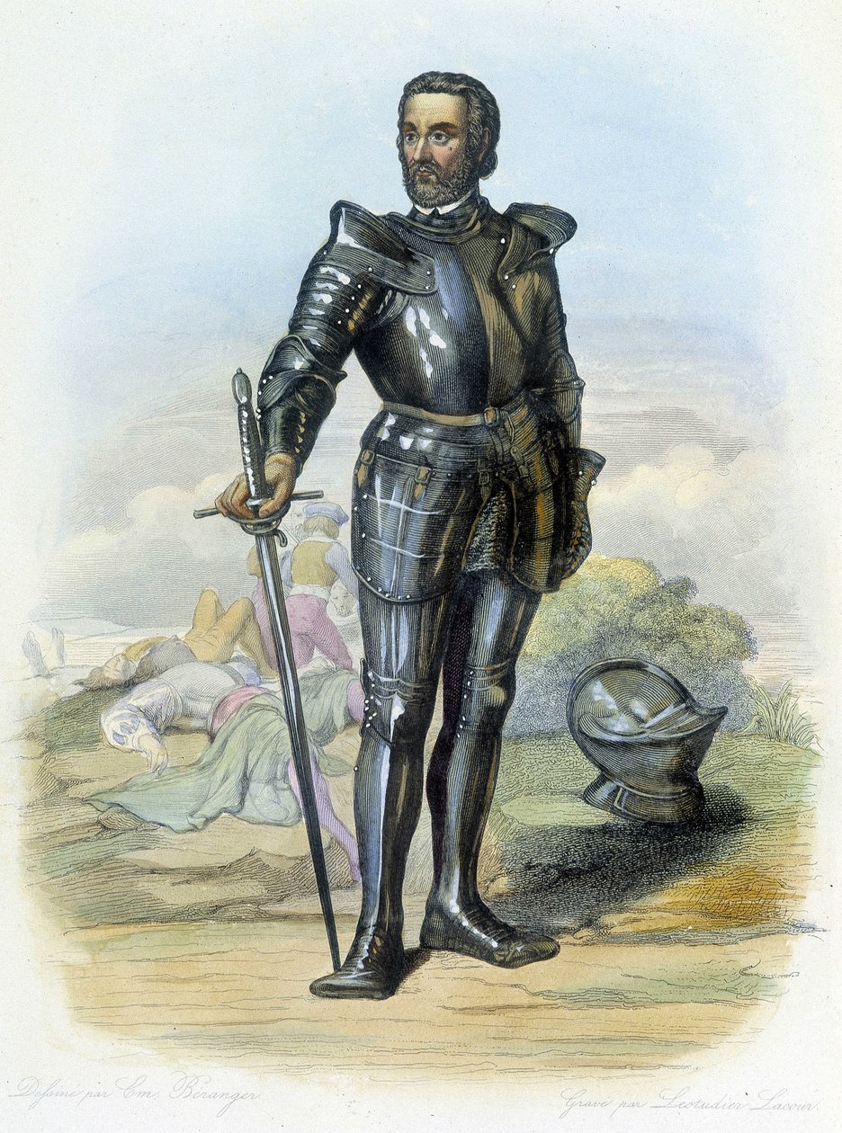 騎士バイヤール（1475-1524）の肖像 - "Le Plutarch francais", ed.Mennechet 作： フランス語学校