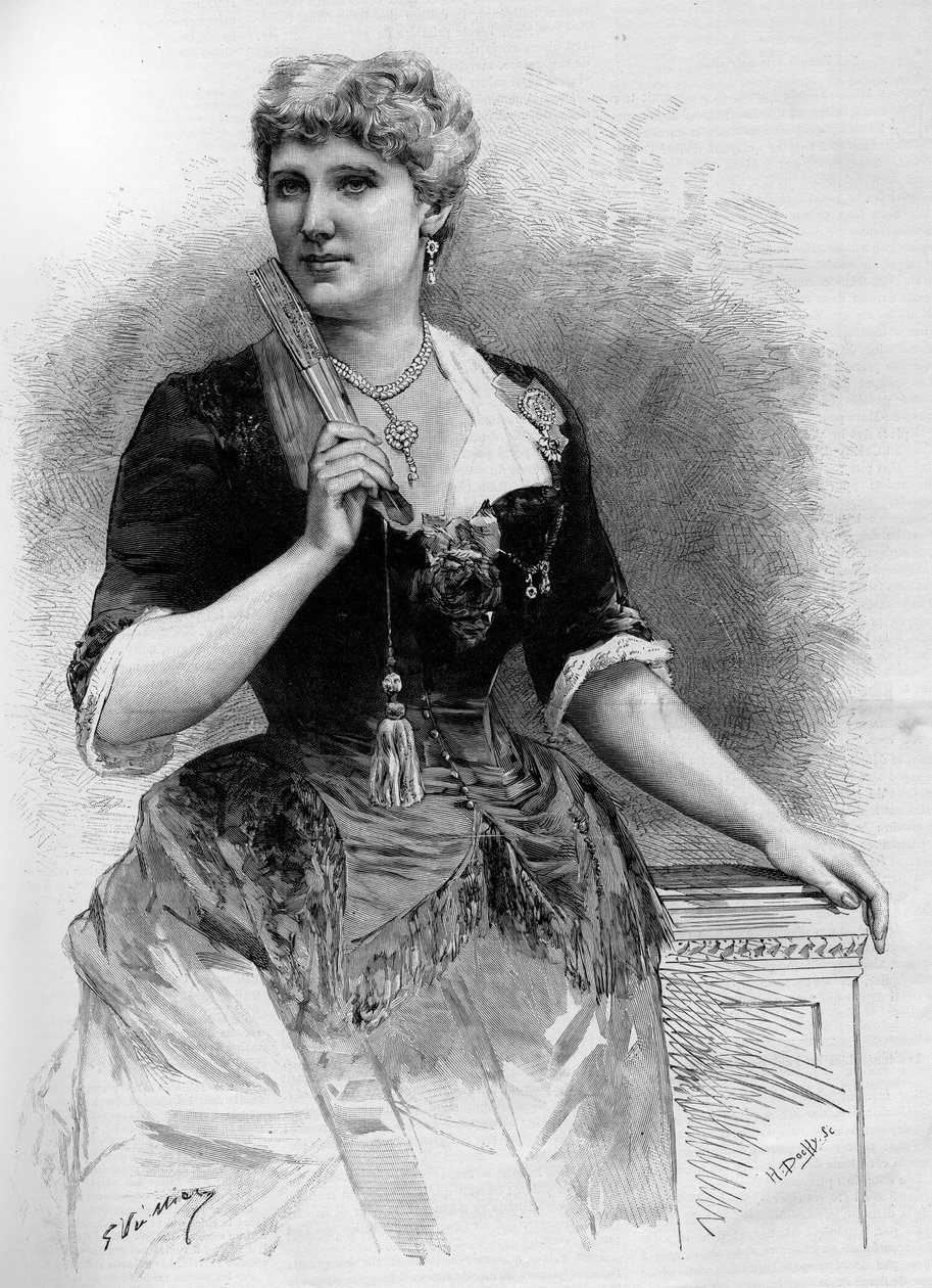 スウェーデンのソプラノ歌手Christine Nilsson（1843-1921）の肖像（『Illustrous World』1887年）。 作： フランス語学校