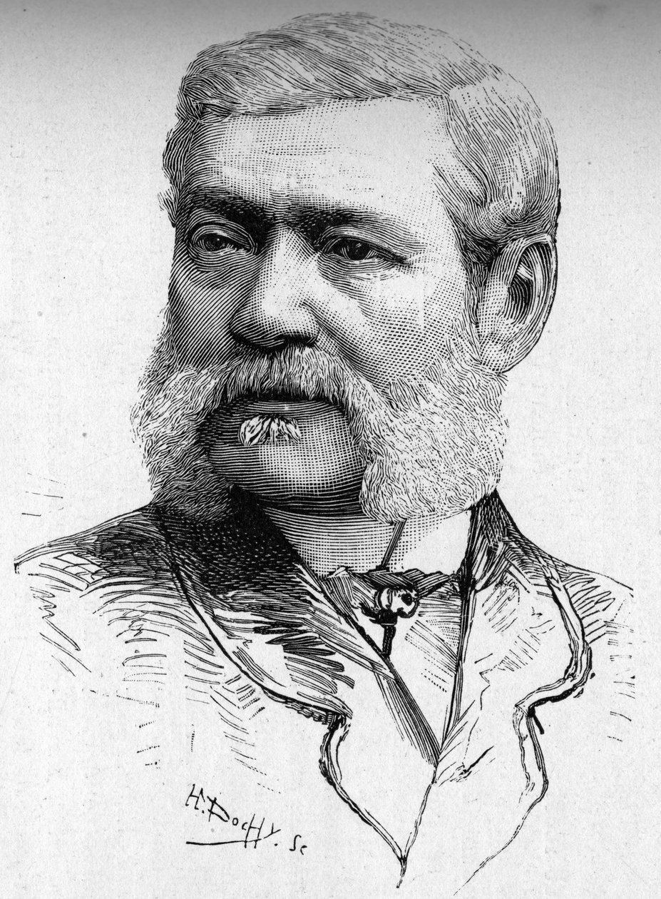 木彫りの彫刻家、コロンナ・チェザーリ伯爵（1825-1887）の肖像。 作： フランス語学校
