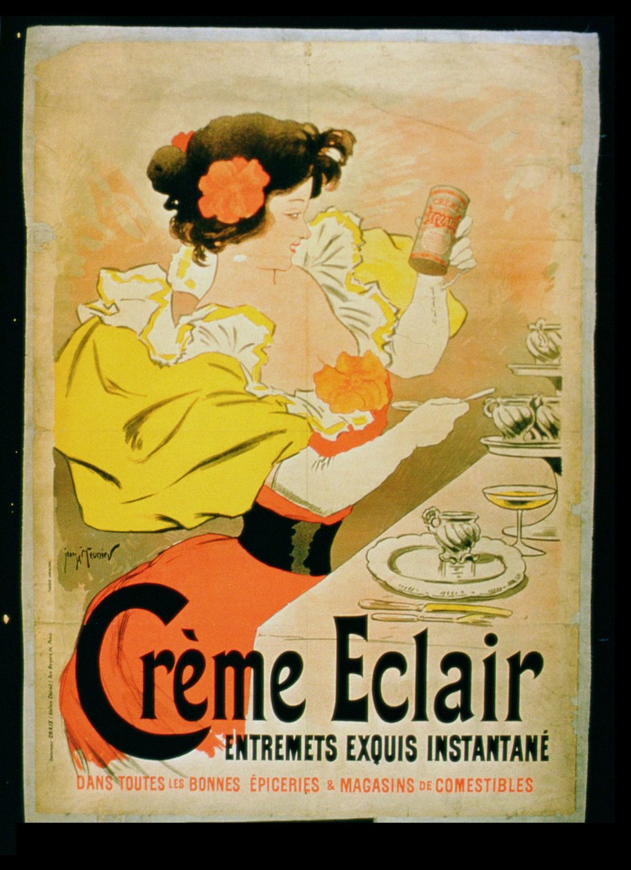 GLACE NORMANDE　 ポスター　広告　フランス　フレンチポスター　販促 ポスター広告のクリームエクレアインスタントデザート