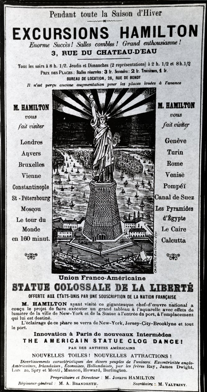 ポスター広告遠足ハミルトン、1890年頃 作： フランス語学校