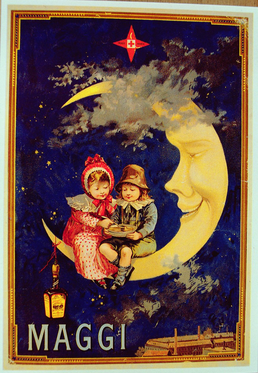 ビンテージ　VOGUE MOON 木製プレートポスター　アートポスター　絵画 マギーの広告ポスター