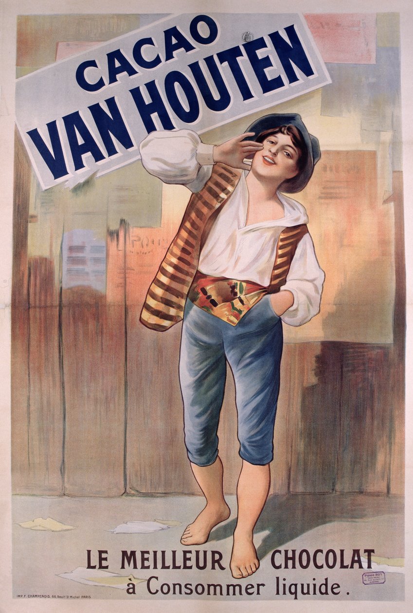 Van Houtenココアの広告ポスター 作： フランス語学校
