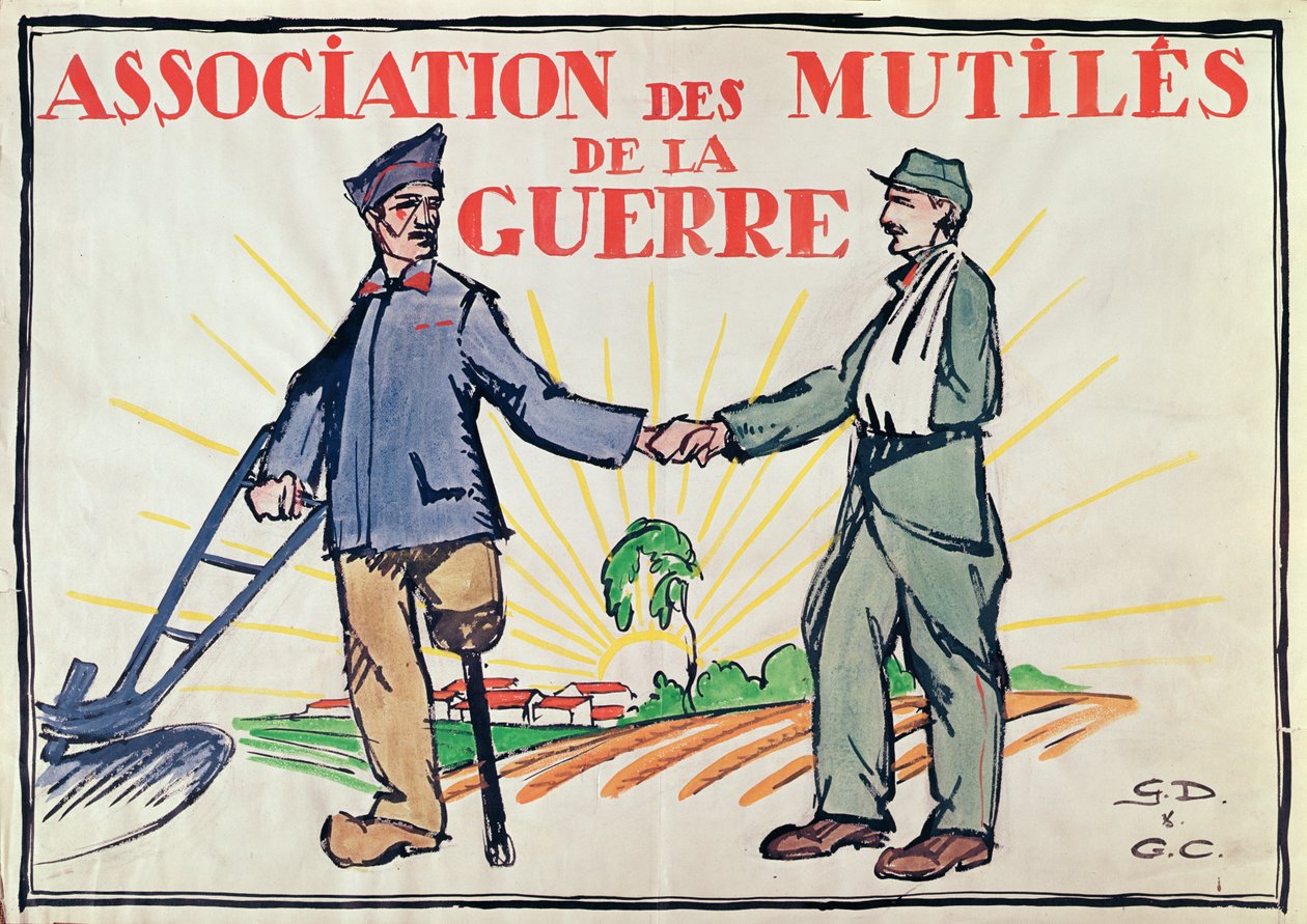 1920年頃の戦争武装者協会のポスター 作： フランス語学校