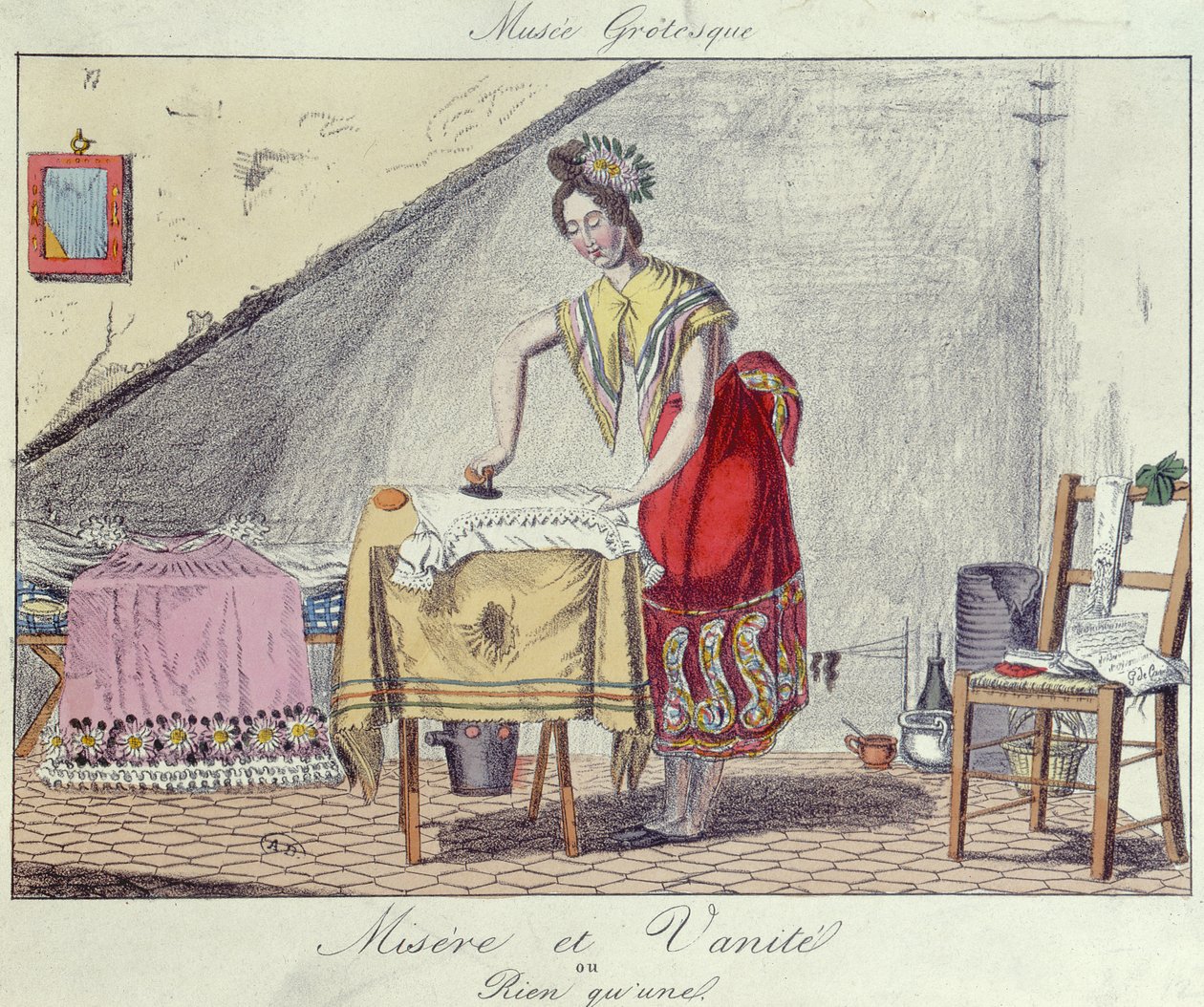 貧困と虚栄心、グロテスク美術館シリーズ、1820〜30年頃 作： フランス語学校