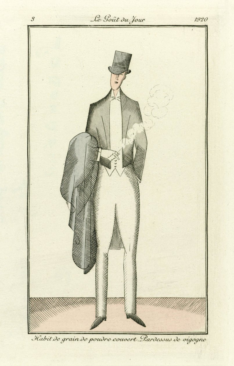 粉粒の癖をカバー。ビキューナのオーバーコート（『Costumes Parisiens』1912年刊より）。 作： フランス語学校