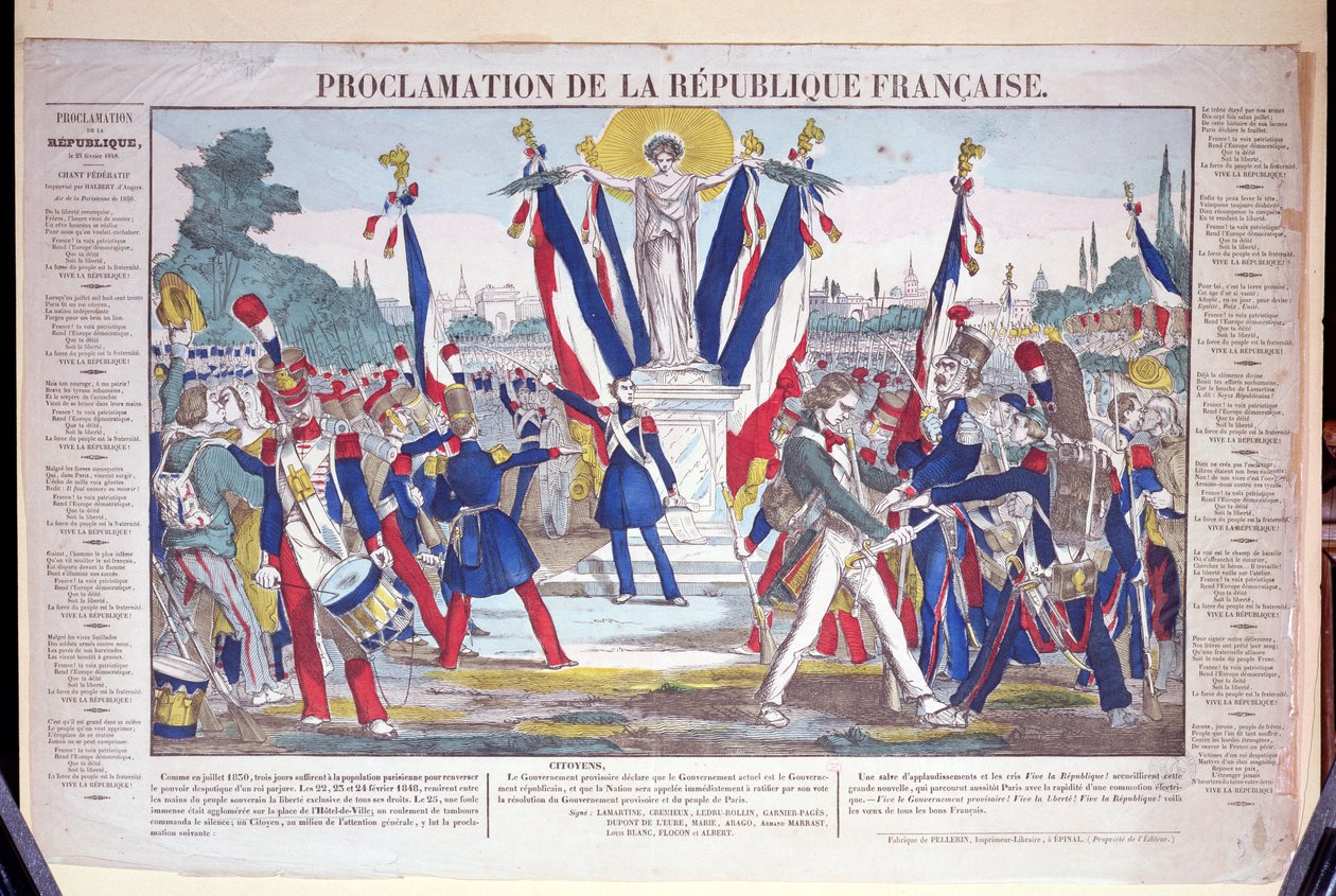 1848年2月25日、フランス共和国宣言 作： フランス語学校