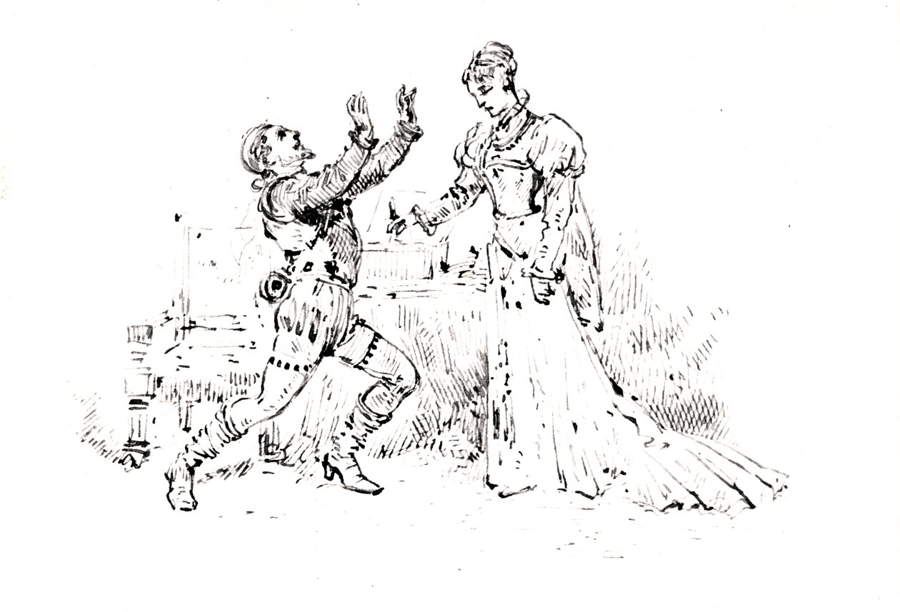 ビクターユーゴー（1802-85）によるルイブラス（1838）、1880（紙にペンとインク）の制作小冊子 作： フランス語学校