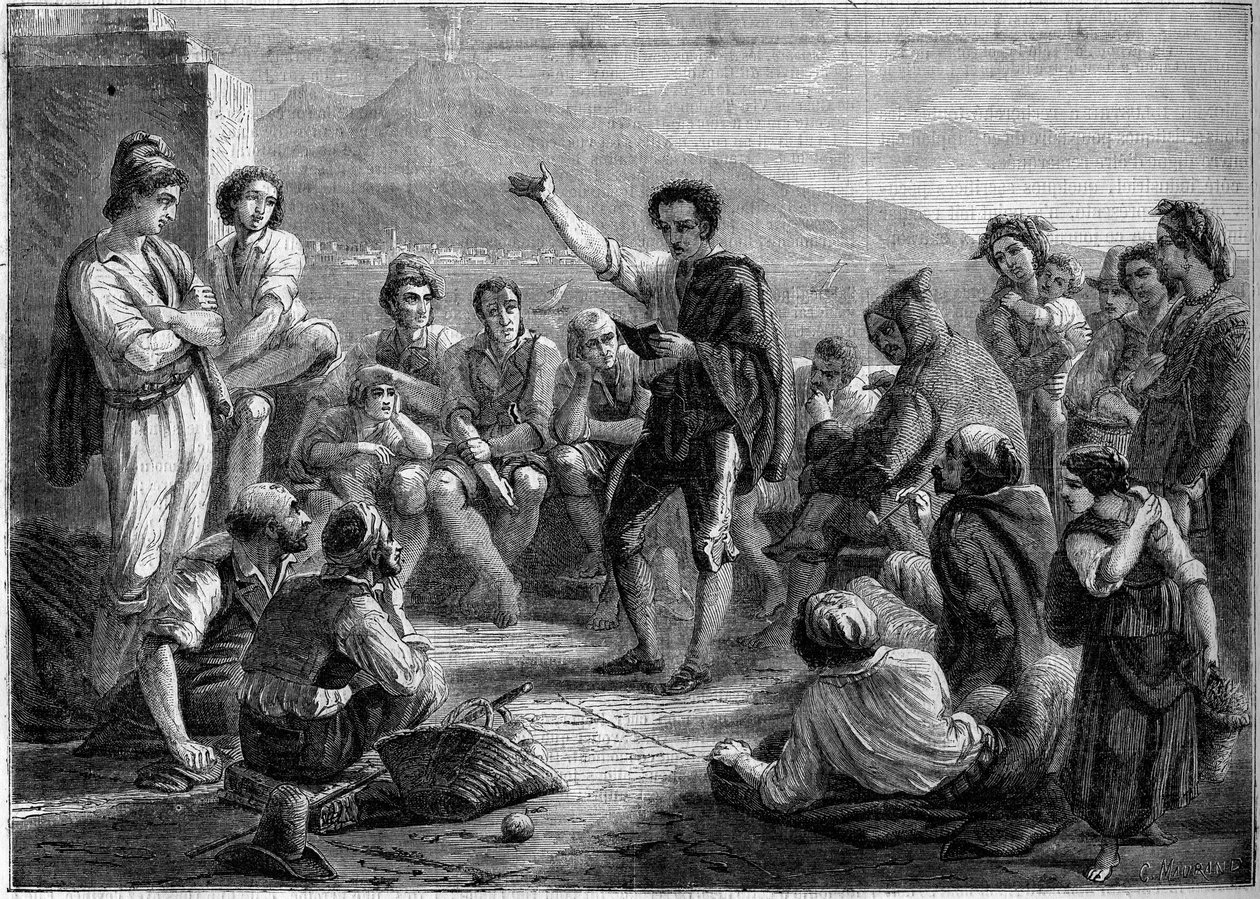 イタリア・ナポリでのモグラの朗読会 作： フランス語学校