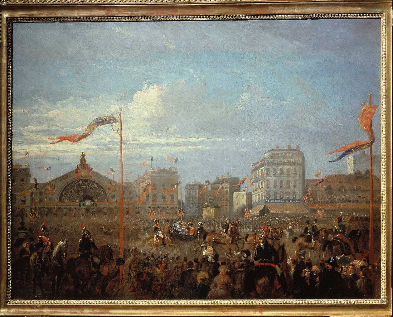 ヴィクトリア女王（1819-1901）、パリ東駅に到着 作： フランス語学校