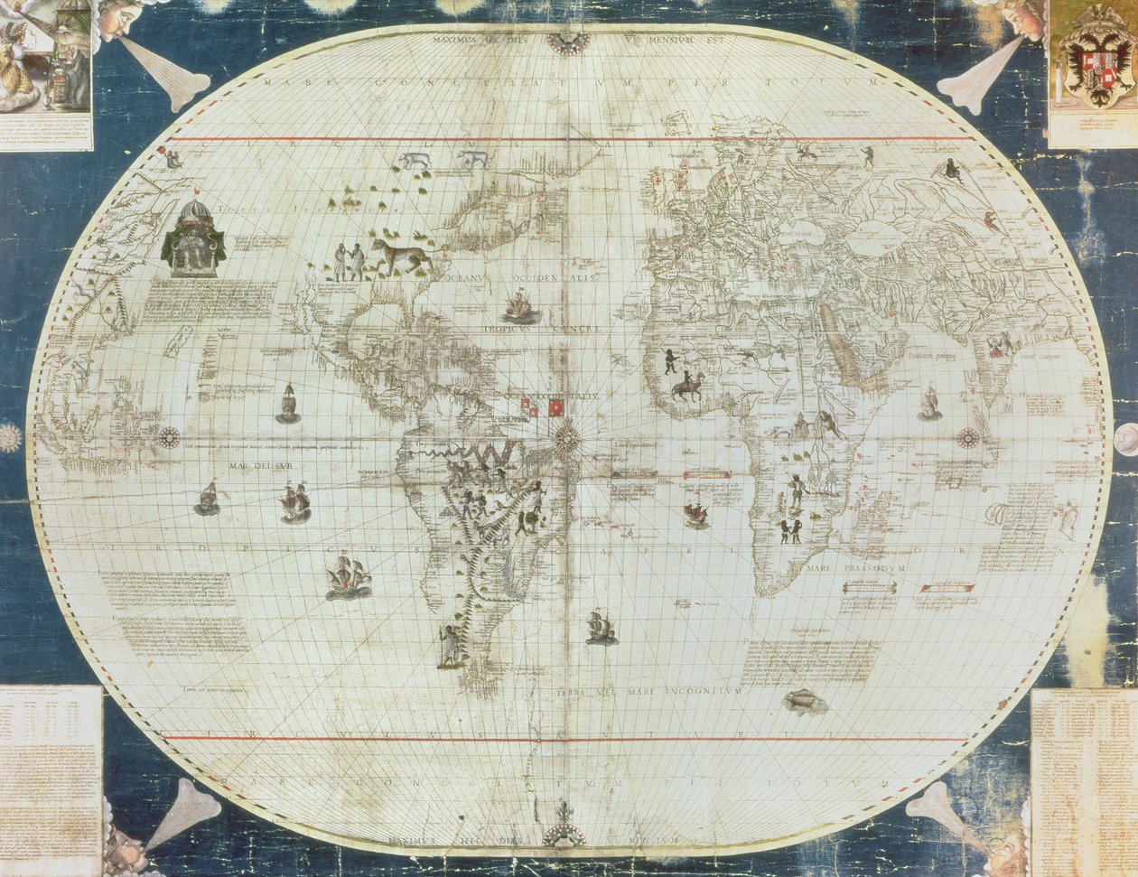 Rc C 2487世界地図、セバスチャンカボット（c.1476-1557）、1544年 作： フランス語学校