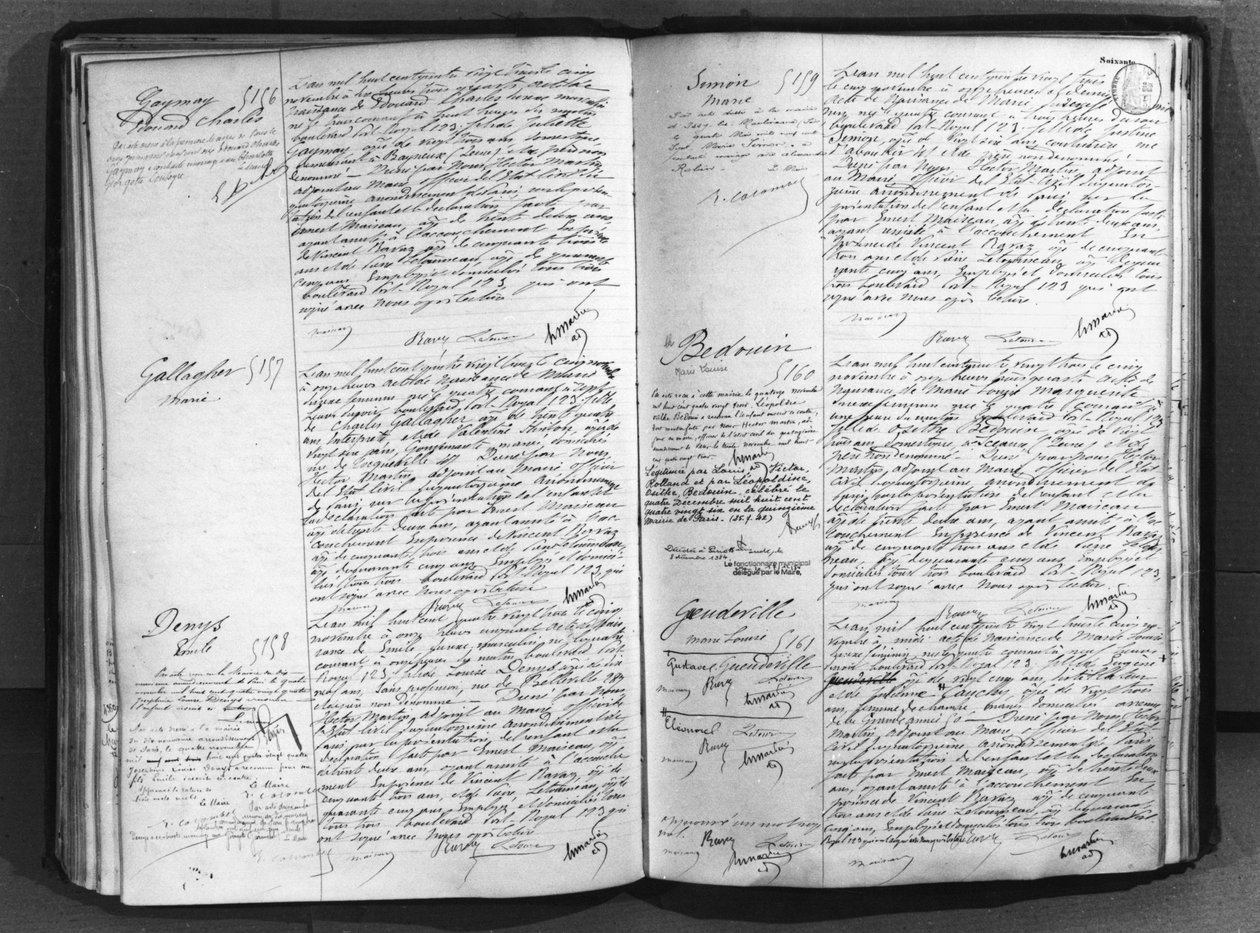出生、結婚、死の記録、1883年 作： フランス語学校