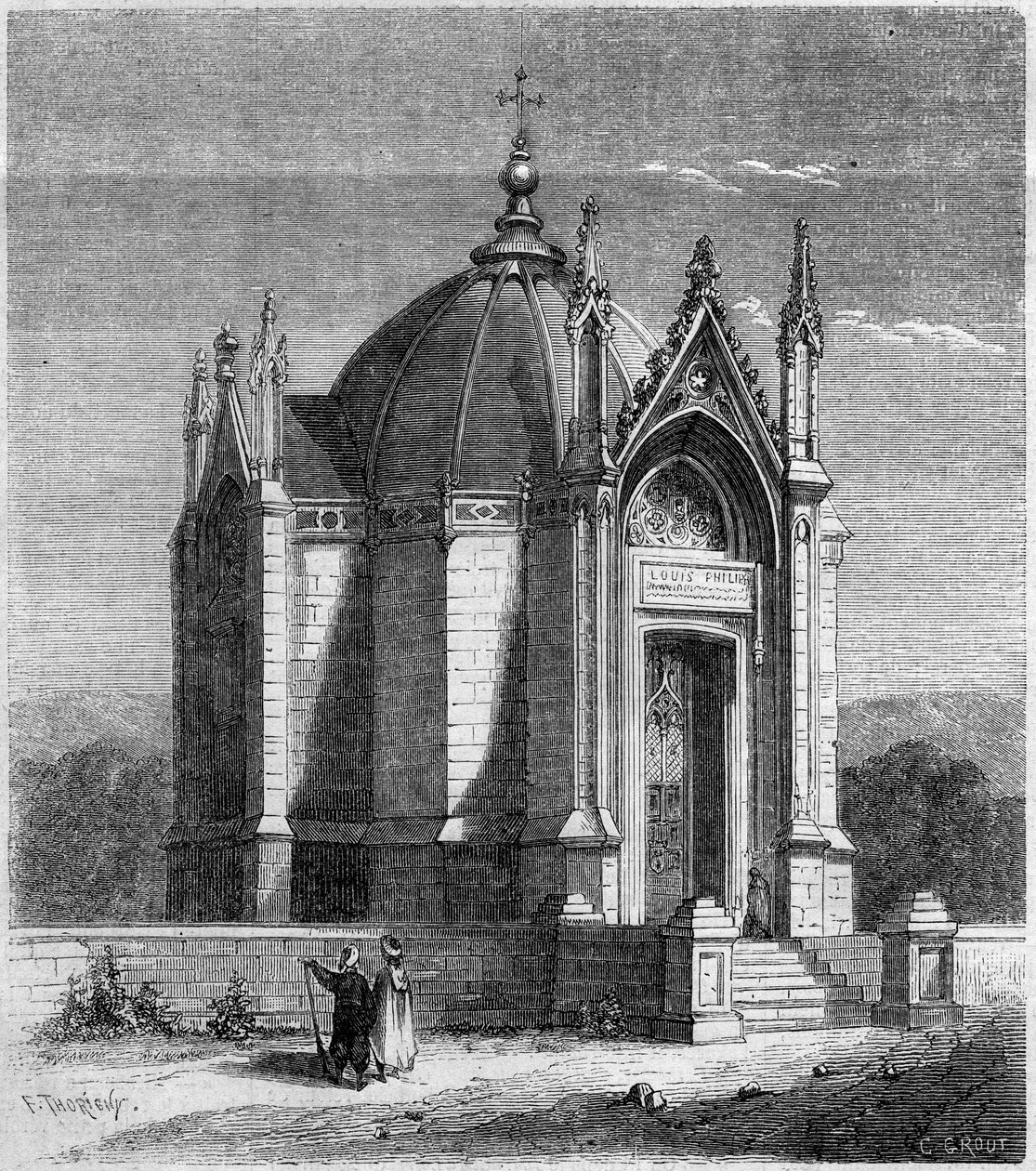 宗教建築：サン・ルイ礼拝堂の外観（1842年）、チュニジア・カルタゴ 作： フランス語学校