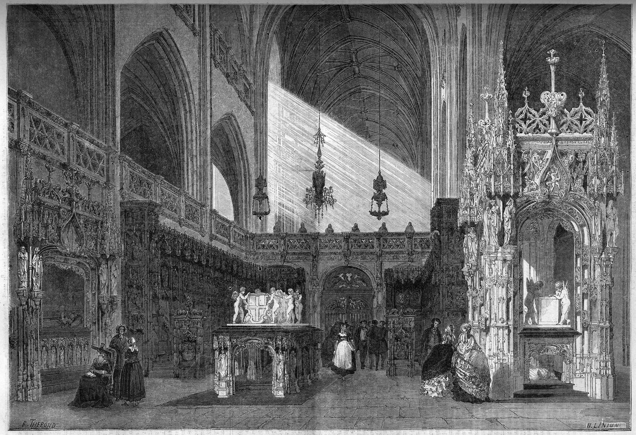宗教建築：アイン、ブローの教会（1513-1532）の聖歌隊の眺め（01 作： フランス語学校