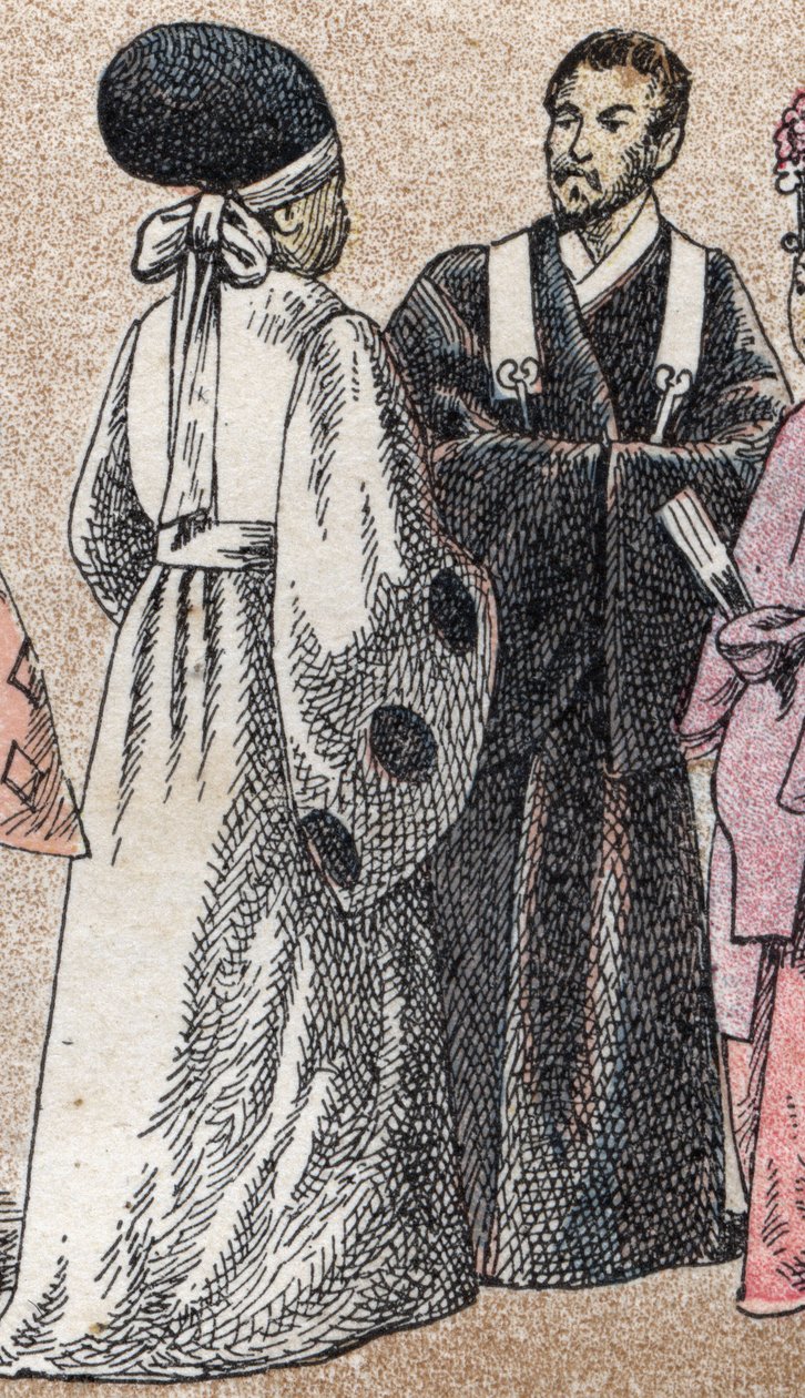 アジアの宗教衣装：日本の神官2人 - 彫刻 - アジアの宗教衣装：日本の神官2人 - 彫刻 - 個人蔵 作： フランス語学校