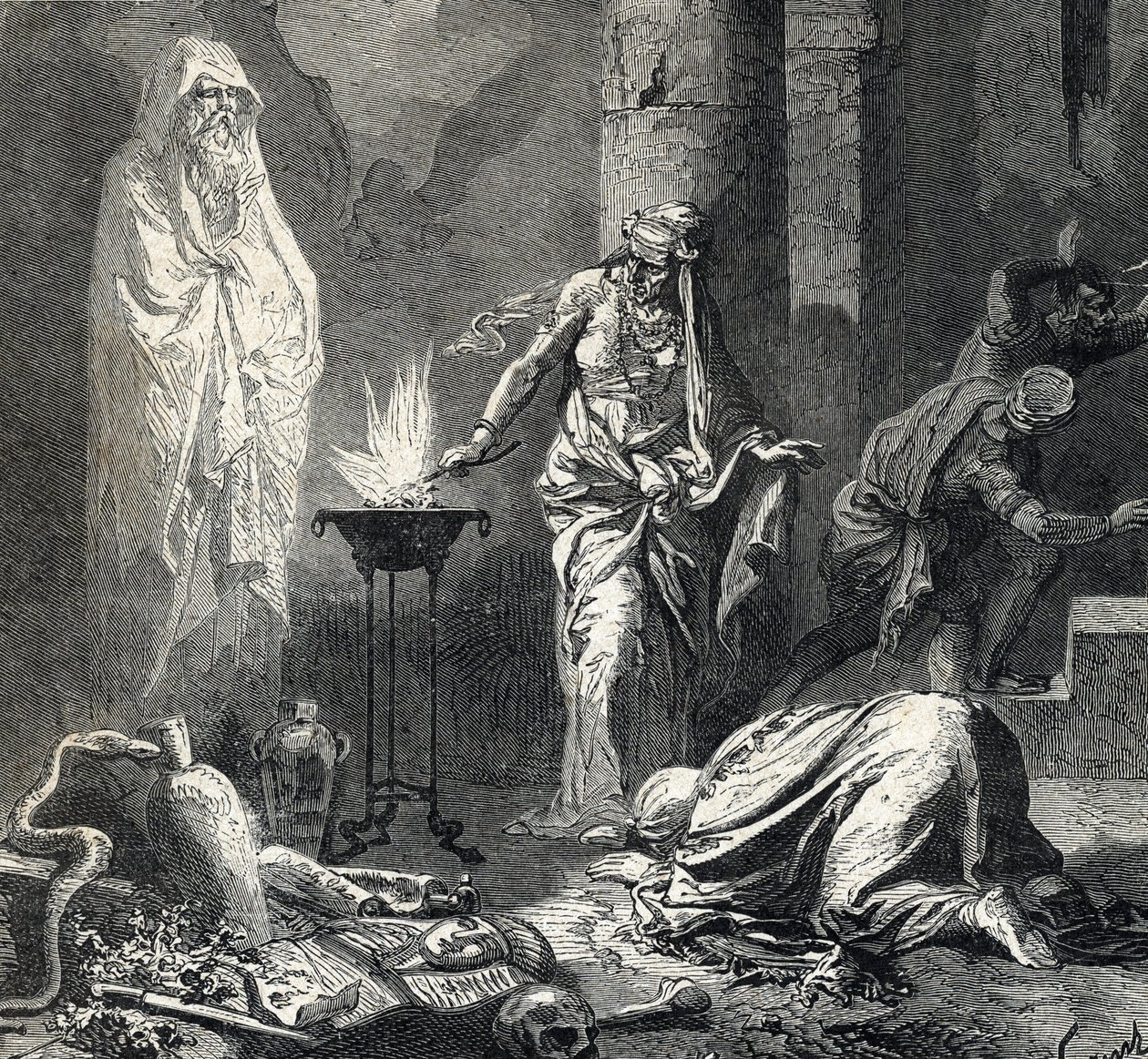 Edustus Endorin noidan (tai Pythonisse of Endorin), Samuelin ensimmäisessä kirjassa (Raamattu) mainitusta kanaanilaiskylästä, jossa on talisman, jolla hän kutsuu profeetta Samuelin haamuksi. Hän päätti hiljattain kuningas Saulin pyynnöstä. Isr 作： フランス語学校