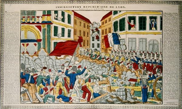 1834年4月9日〜14日、リヨンでの共和党蜂起 作： フランス語学校