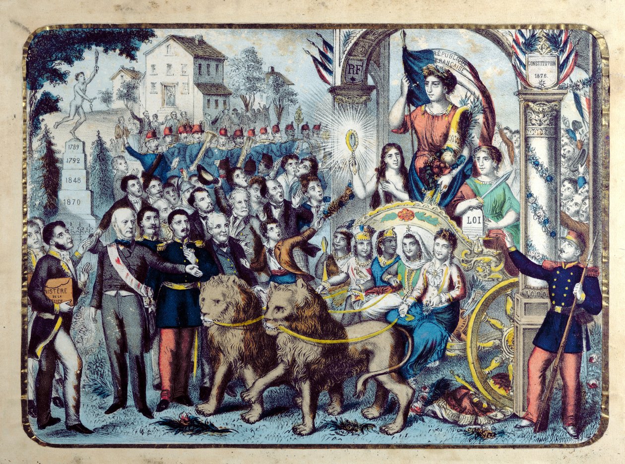 1876年のフランス憲法を祝う共和党の寓話 作： フランス語学校