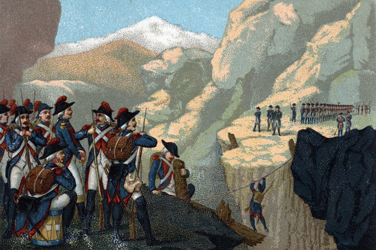 1800年の予備軍キャンペーン1800年5月、ベステンクール将軍によるシンプロン号の通過。 作： フランス語学校