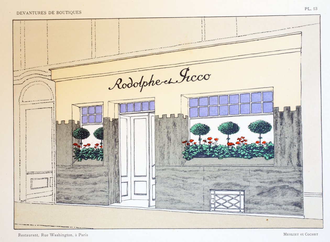 レストラン、プレート13、1927年パリ、ルイピエールセジールによるデバンチャーデブティックのイラスト 作： フランス語学校