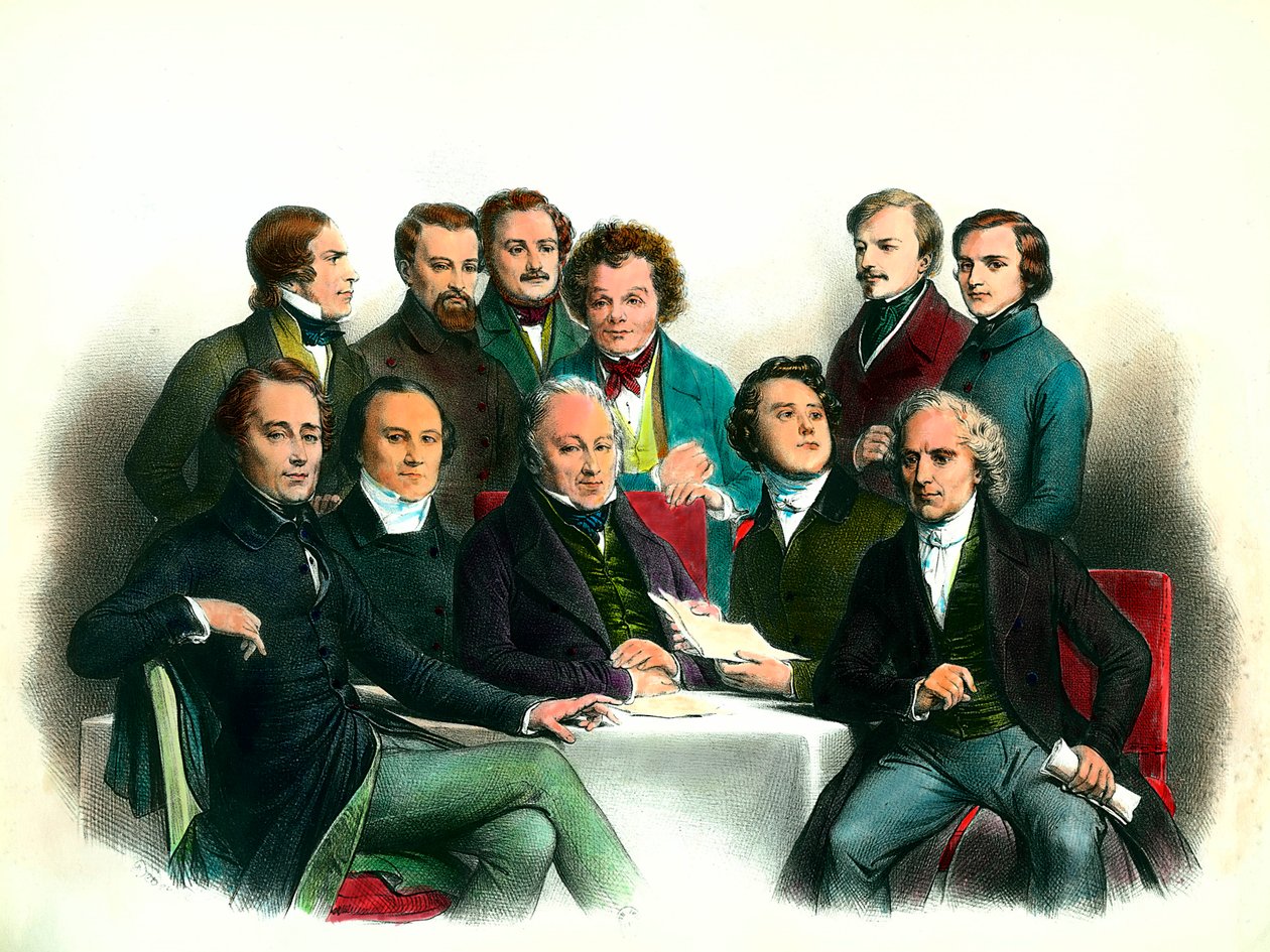 Revolution von 1848: Mitglieder der provisorischen Regierung von 1848 (24.02 bis 06.05): darunter Pierre Marie de Saint-Georges (Saint-Georges), Adolphe Cremieux, Francois Arago, Armand Marrast, Louis Antoine Garnier-Pages (Garnier Pages), Alphonse de Lama von French School