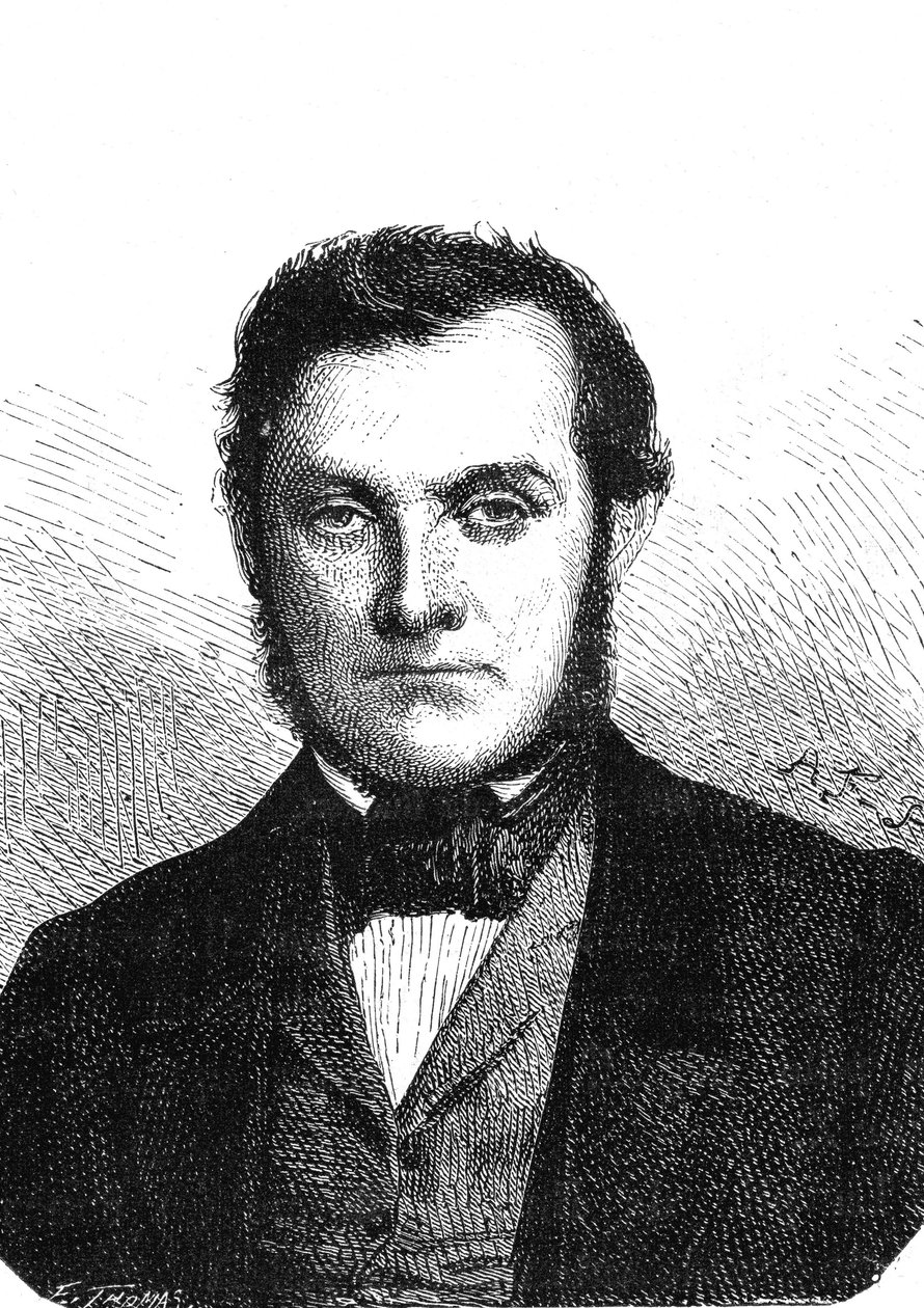 リヒャルト・ヴィルヘルム・ブンセン（1811-1899）、セシウムとルビジウムを発見したドイツの化学者。1867年 作： フランス語学校