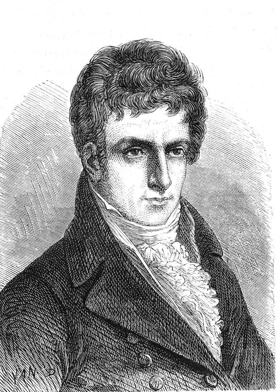 ロバート・フルトン（1765-1815）アメリカの技師、発明家（蒸気船）。 作： フランス語学校