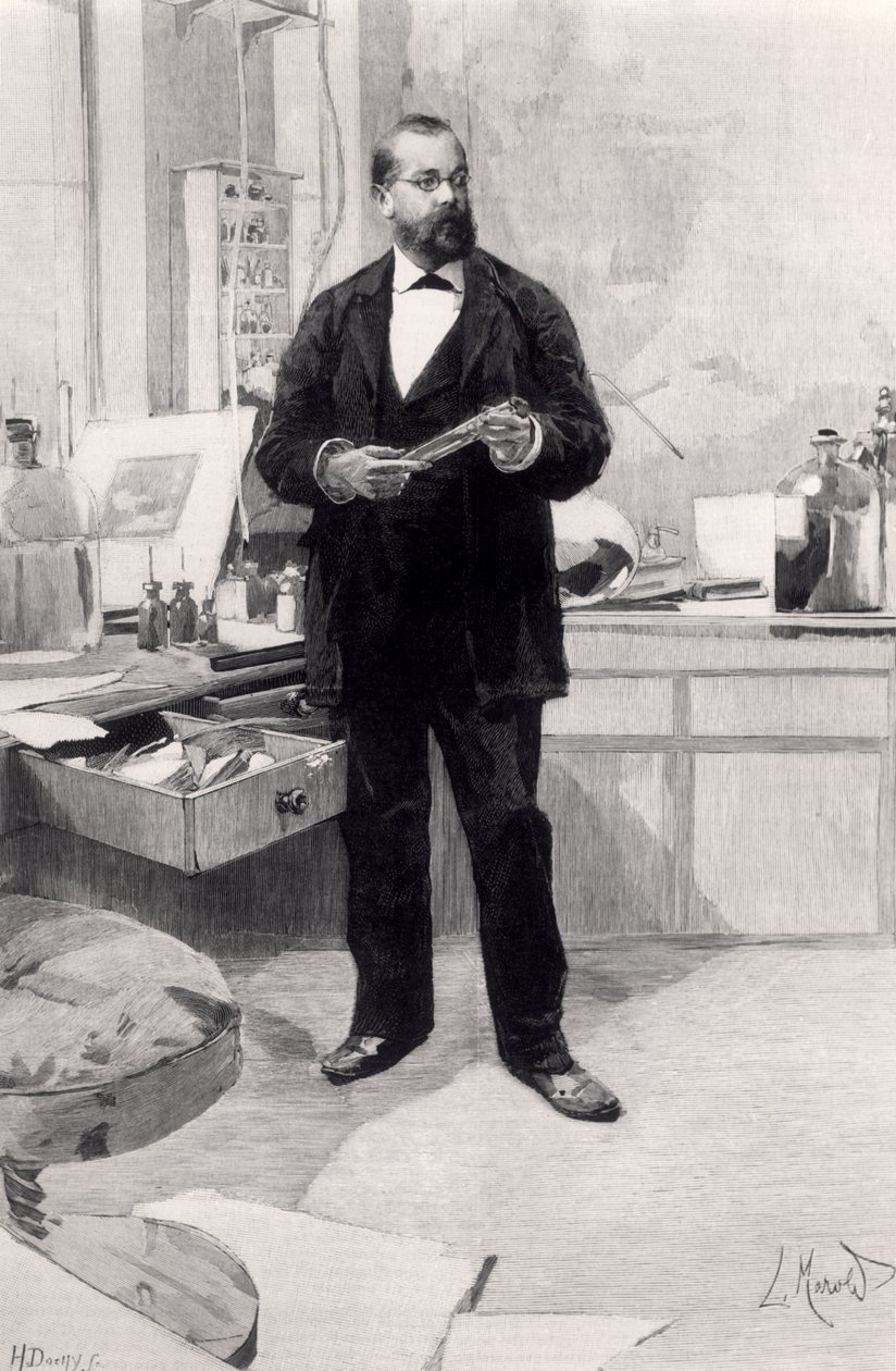 1890年11月29日、ルモンドイルストからのロバートコッホ（1843-1910）の研究室 作： フランス語学校